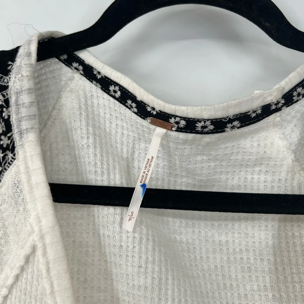 Free People Auxton Floral Thermal Long Sleeve Wrap Top